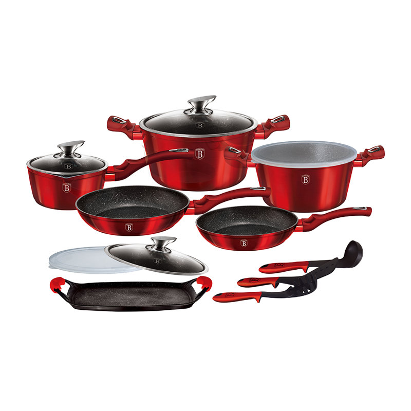 Berlinger Haus 14Piece Aluminum Cookware Set With NonStick Cooking